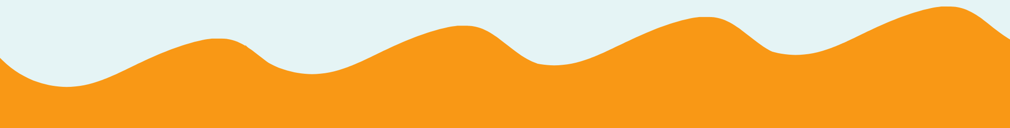Orange and light blue wavy border